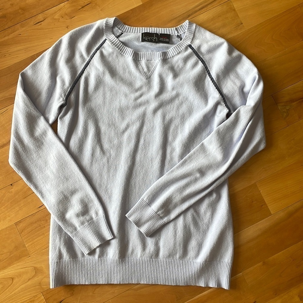 Periwinkle Kersh Pullover Crewneck Sweater M Canadian soft two toned lightweight